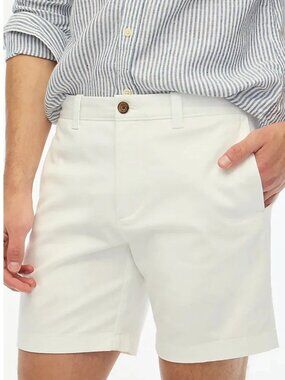 Men's J. Crew White 7” Flex Original Chino Shorts 35 NWT